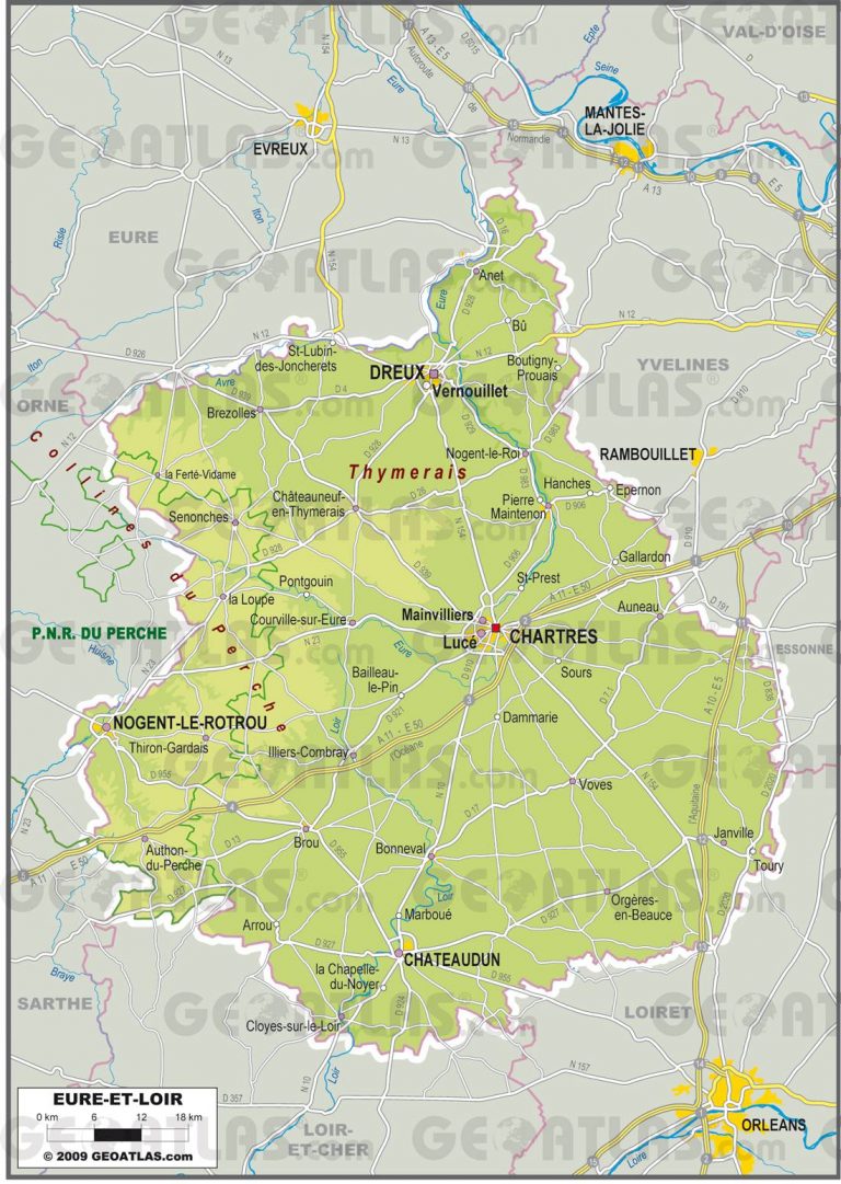 Carte de l Eure et Loir Eure et Loir carte département 28 ville