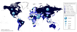 Carte des pays producteurs de ptrole