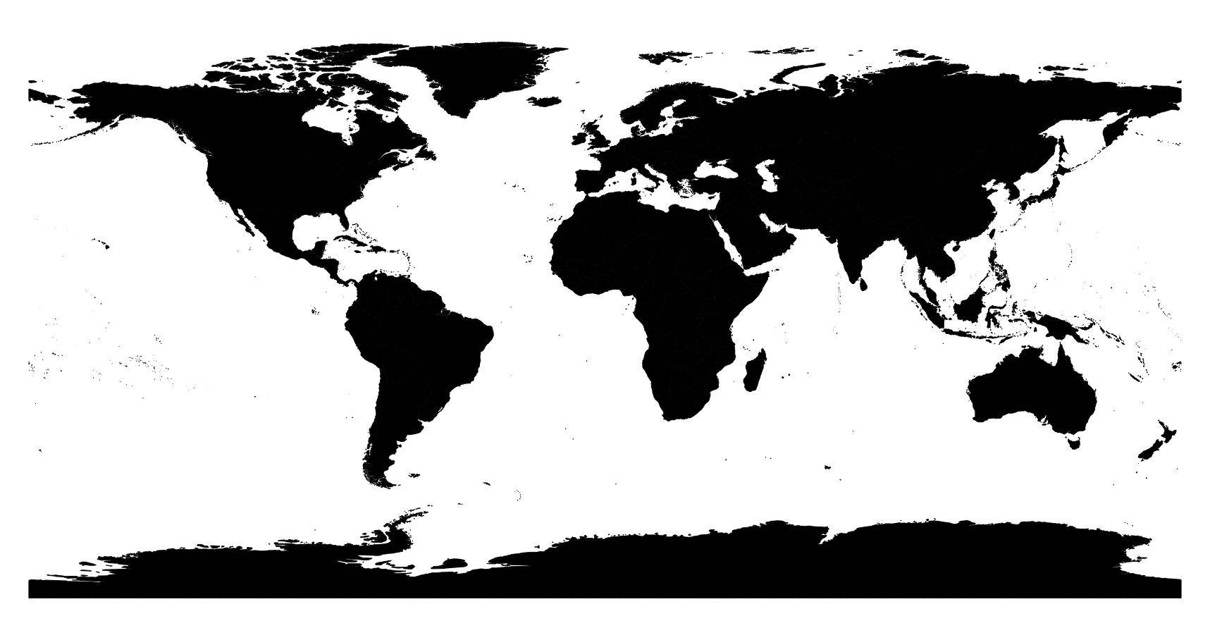 Carte du monde vierge et blanche