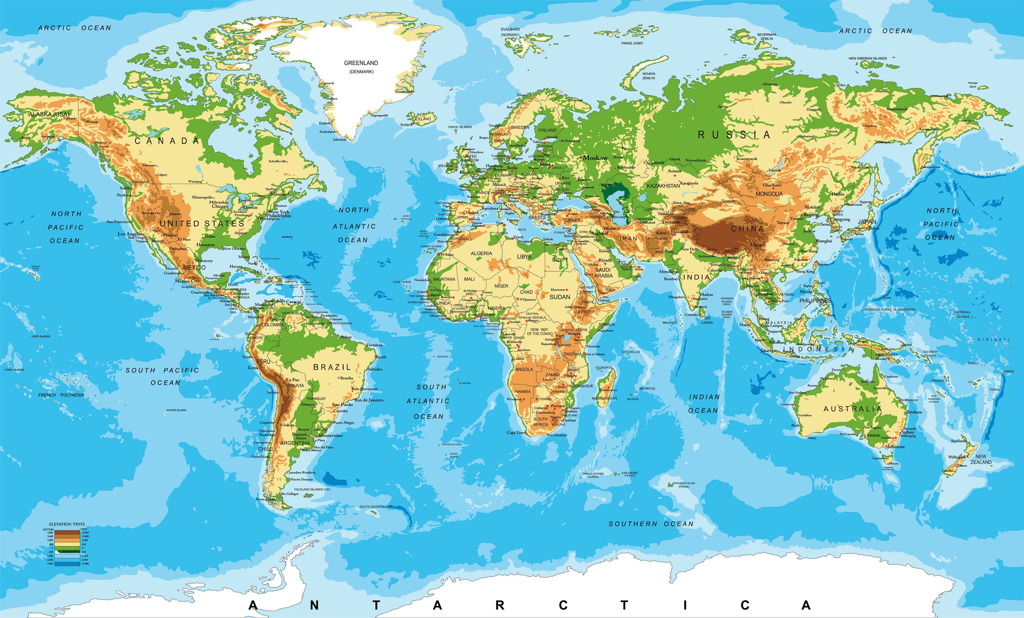 Carte du Monde Pays