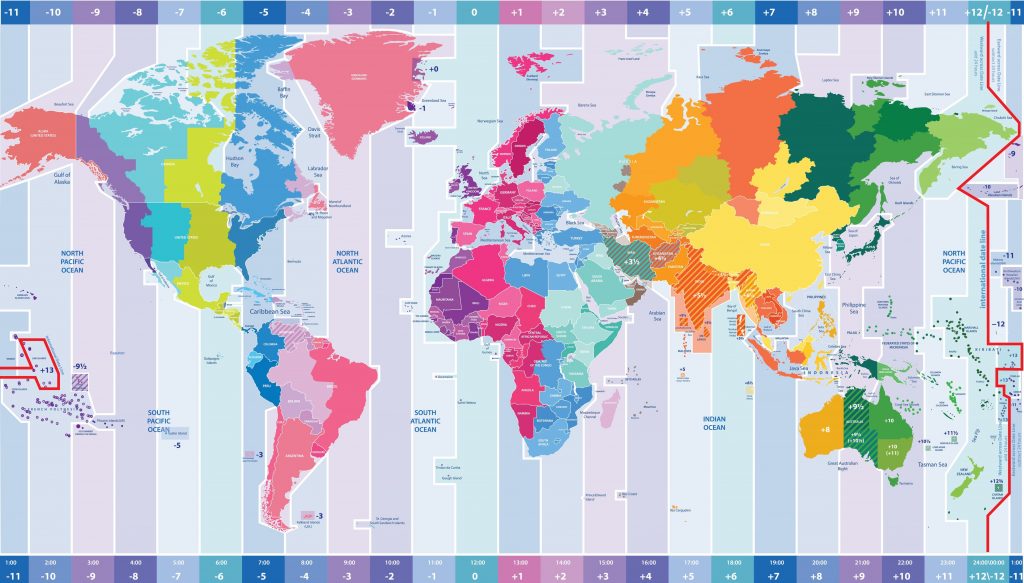 Fuseaux horaires dans le monde Carte et présentations des fuseaux