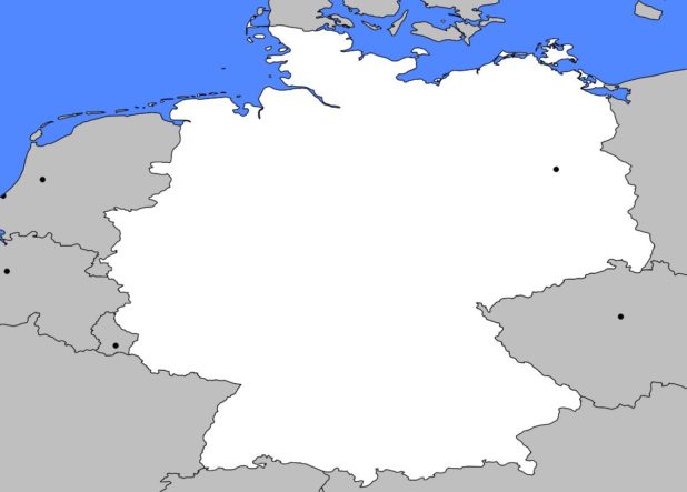 Carte vierge de l'Allemagne