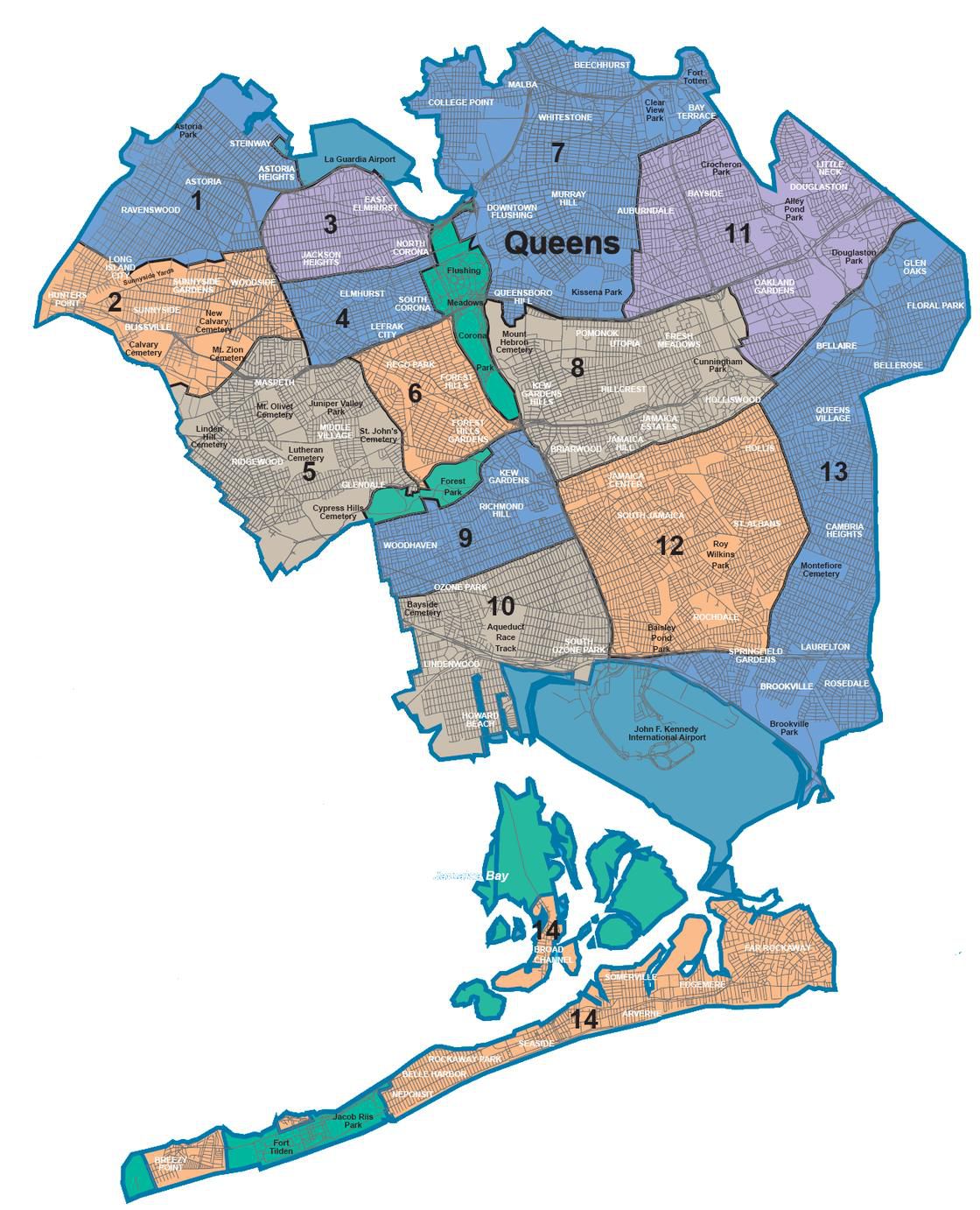 Carte De New York Cartes Et Plans Des Bus M Tro Sites Touristiques   Carte Quartier Queens 