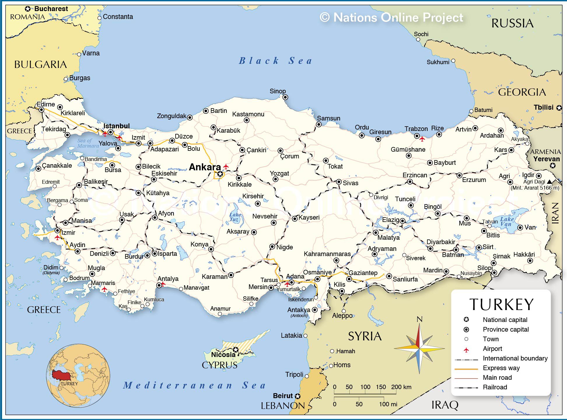 Carte Turquie - Voyages - Cartes