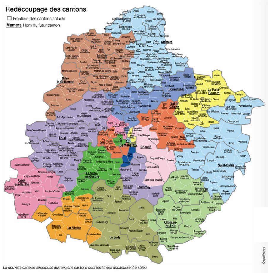 Carte de la Sarthe - Sarthe carte des villes, communes, relief, sites ...