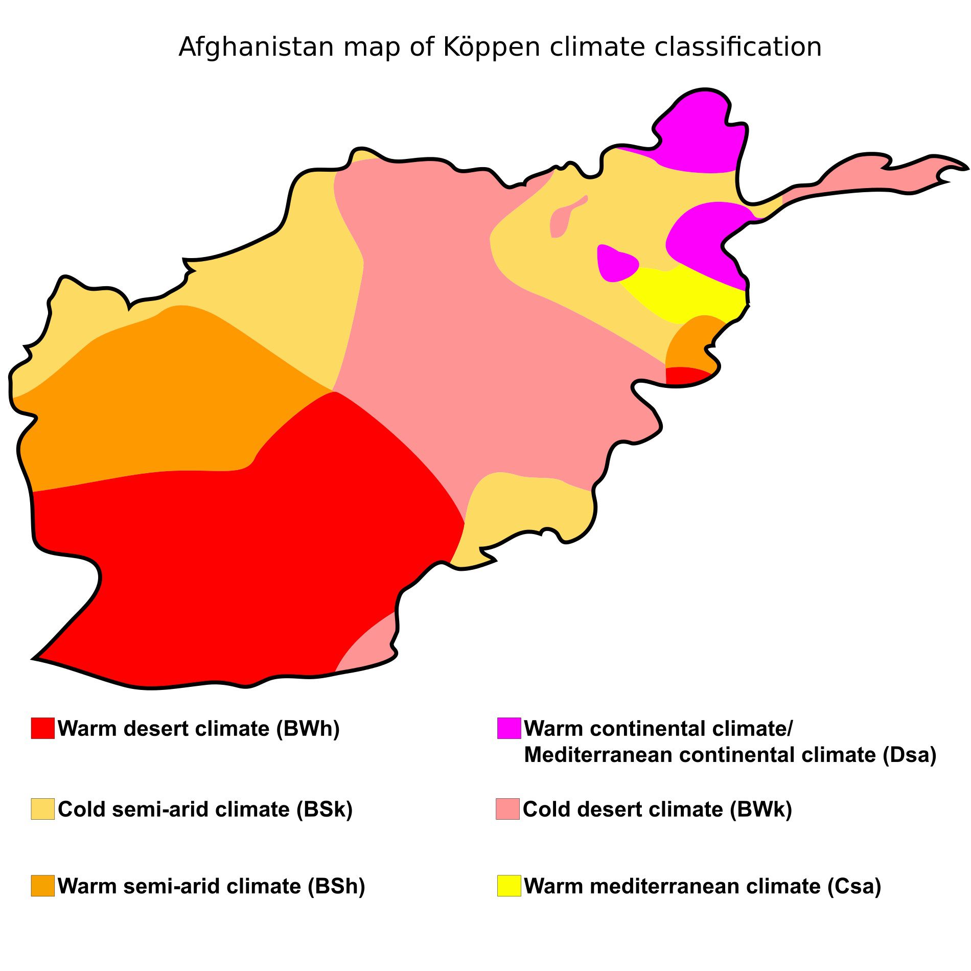 Carte Climat Afghanistan 