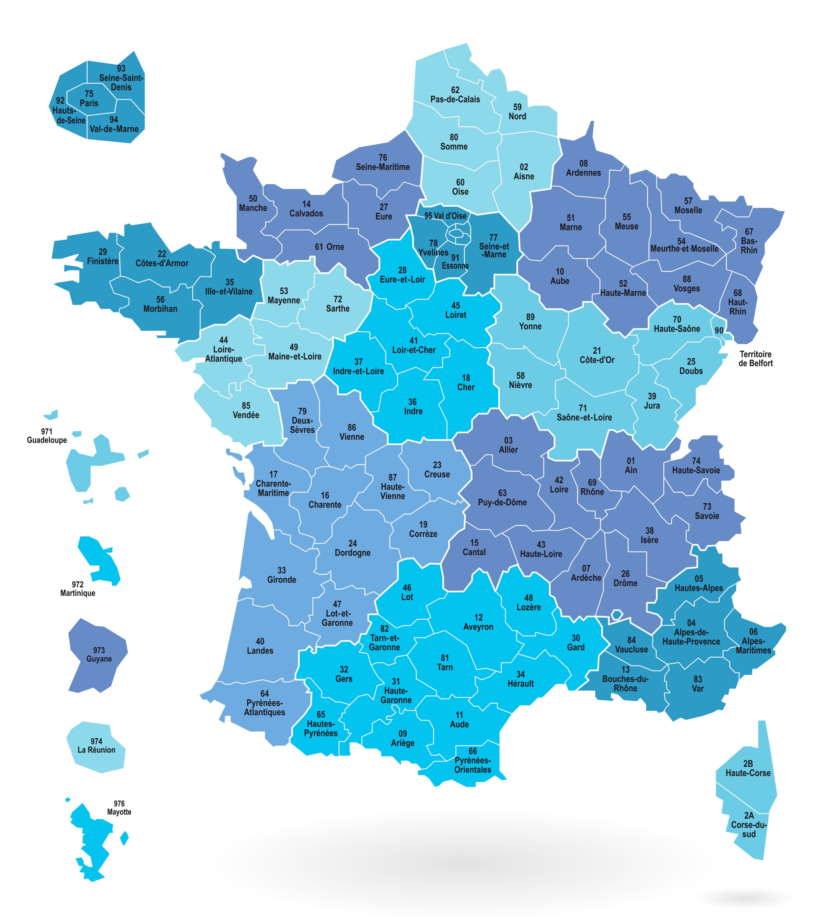 Carte De France Departements Et Regions