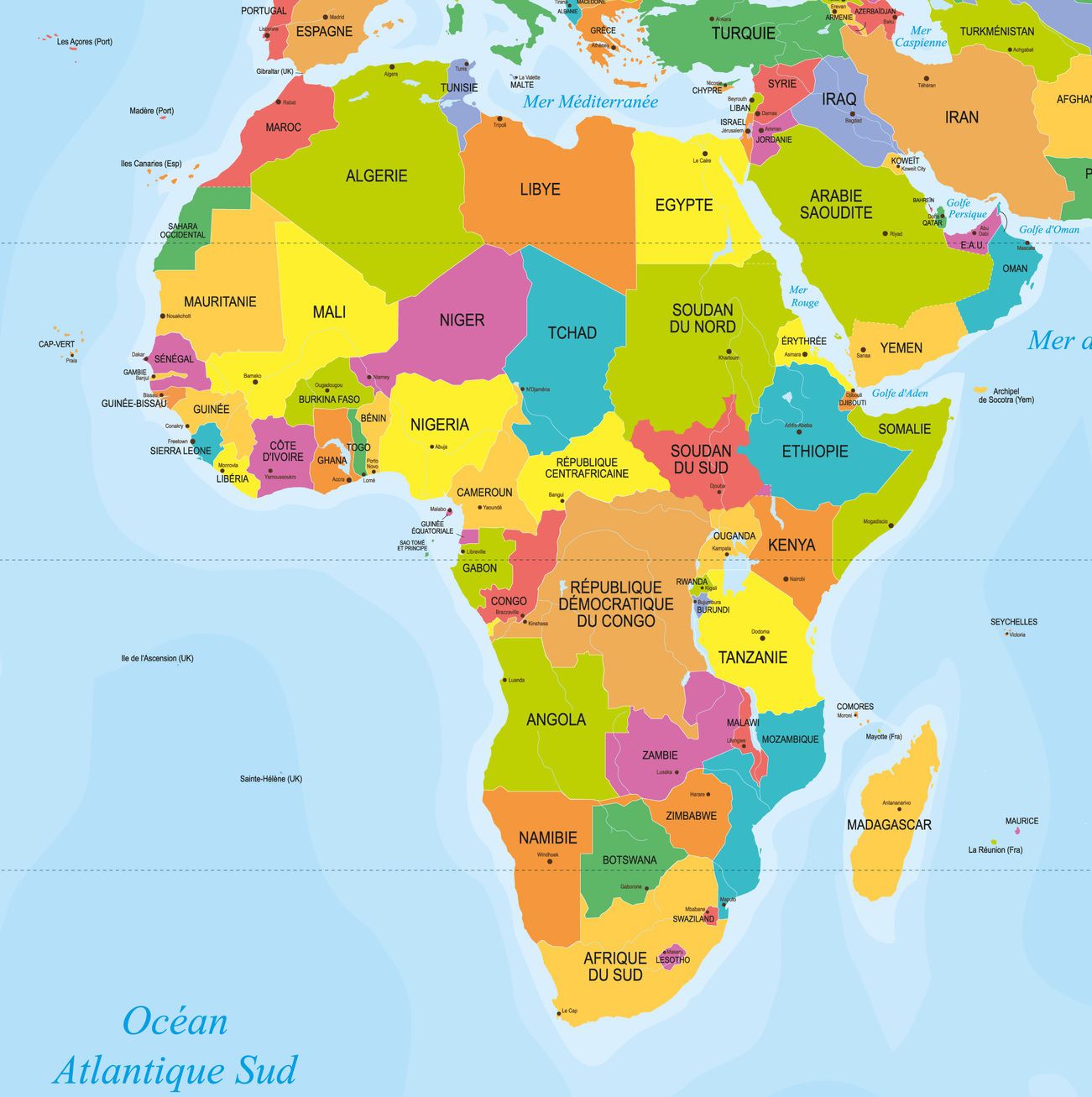 carte pays de l afrique Carte de l'Afrique   Cartes sur le continent Africains, pays 