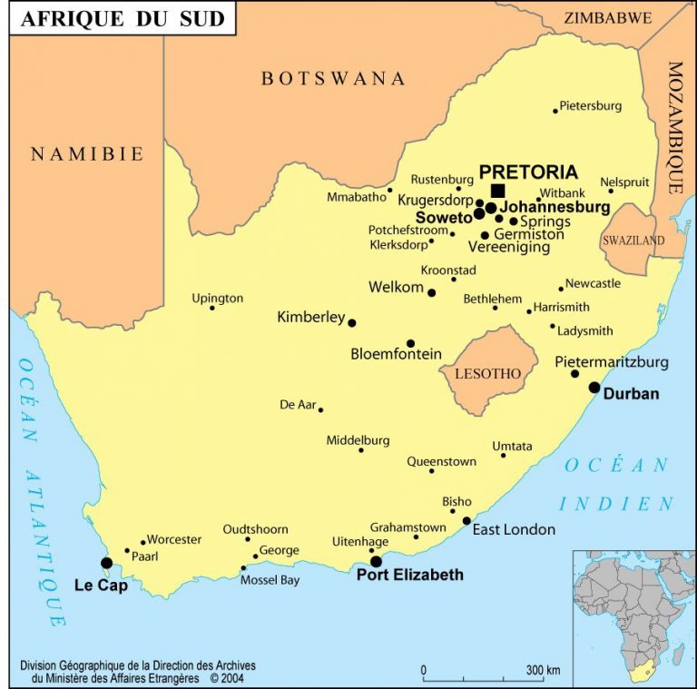  Carte  de l Afrique  du  Sud  Afrique  du  Sud  carte  sur le 