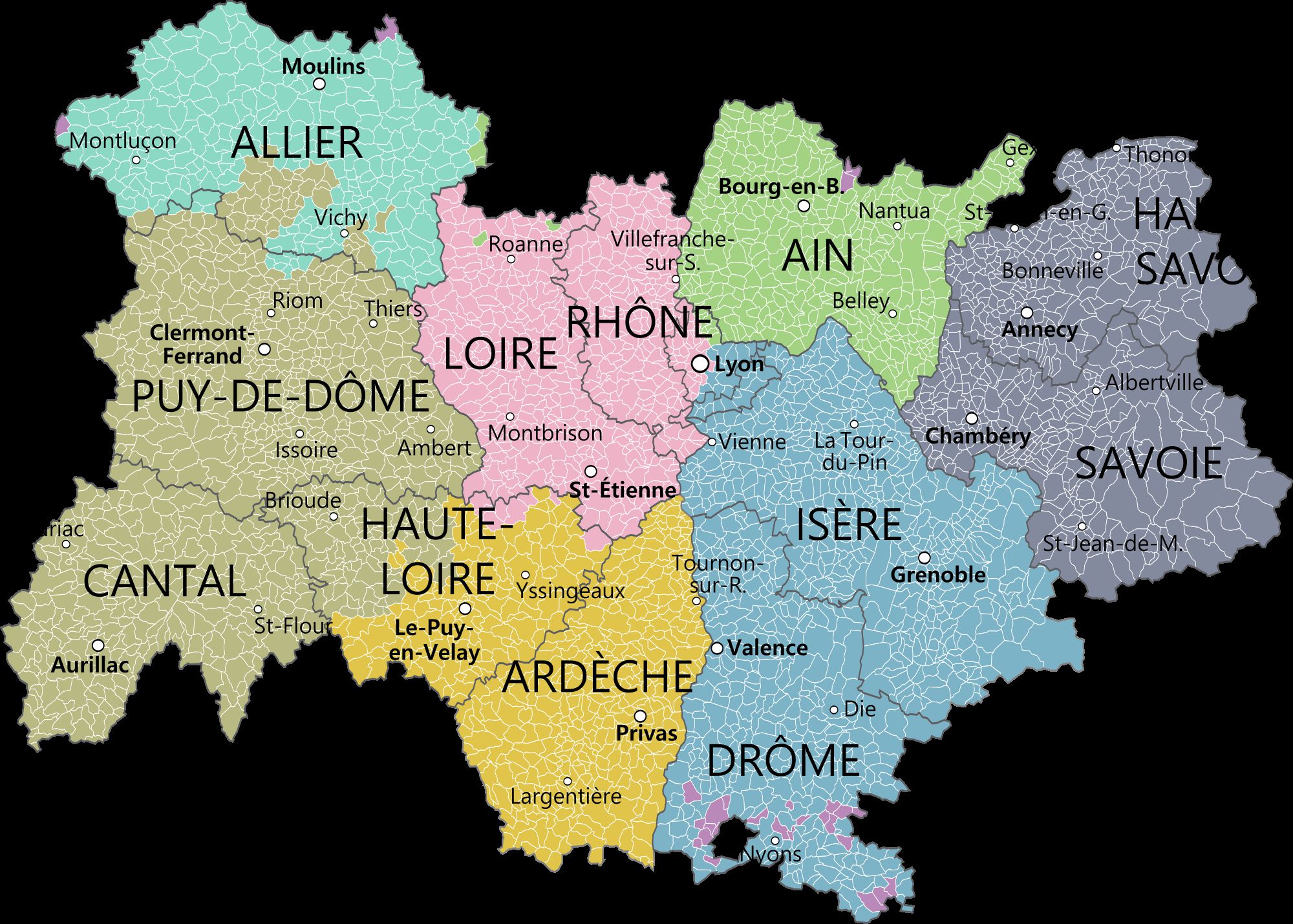 Auvergne France Map
