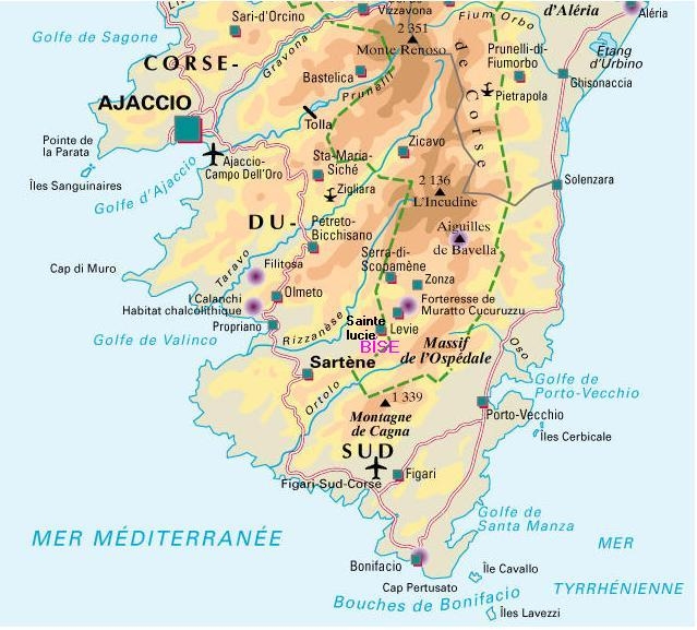 Carte Corse Sud Carte