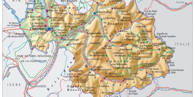 Carte De La Savoie - Savoie Carte Du Département (73), Villes, Tourisme...