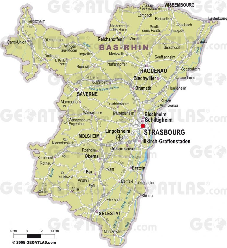 Carte Du Bas-Rhin - Bas-Rhin Carte Du Département 67