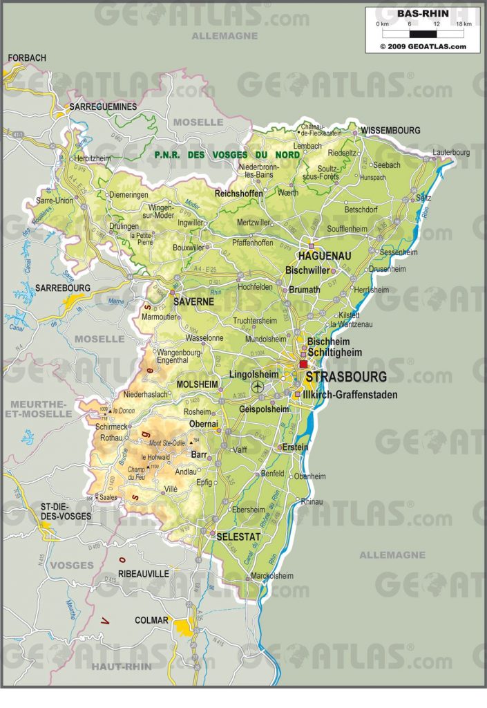 Carte Du Bas-Rhin - Bas-Rhin Carte Du Département 67