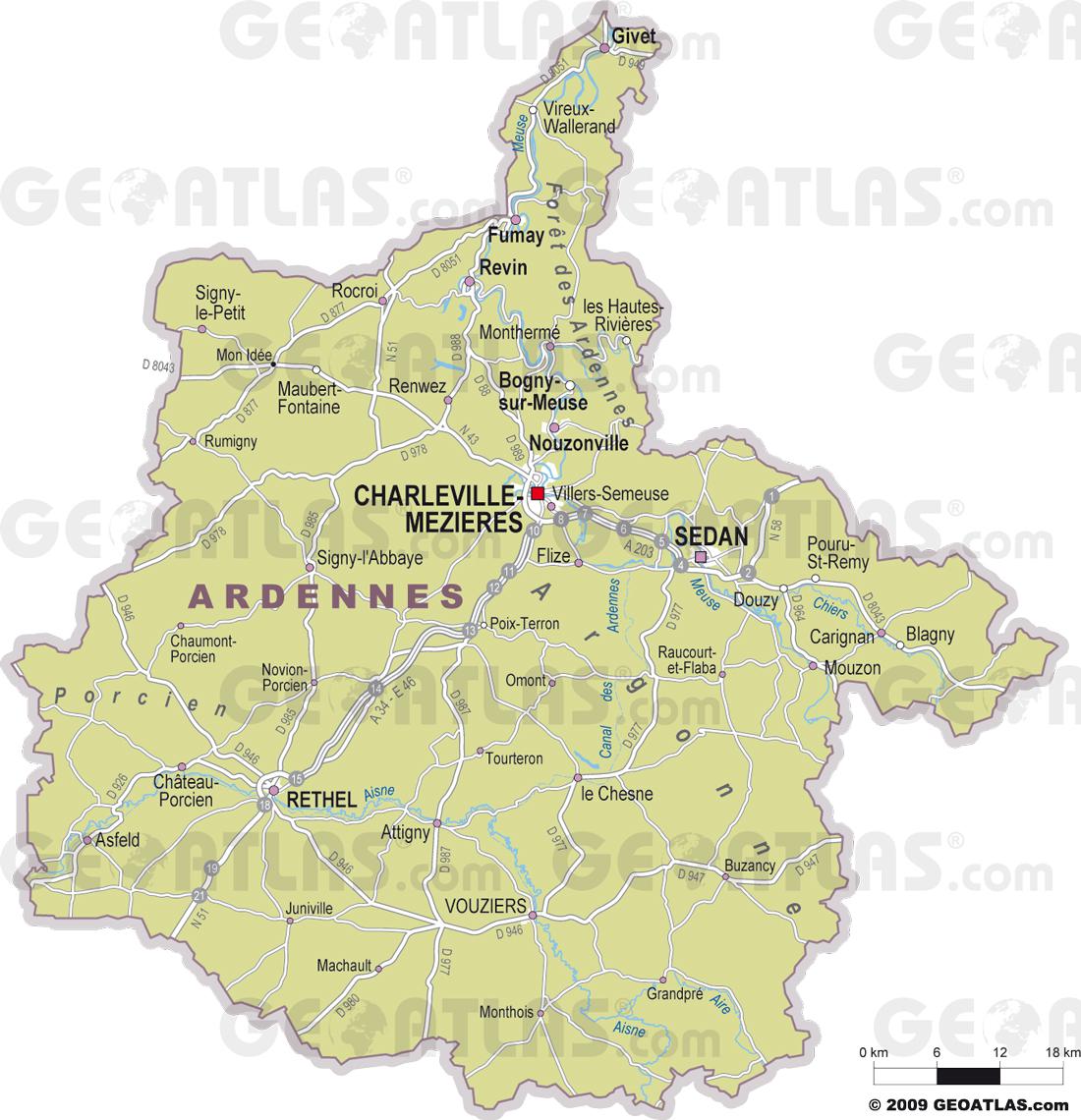 Carte Villes Ardennes 