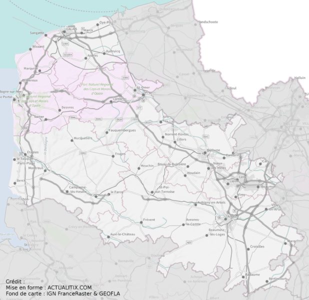 Carte du Pas-de-Calais - Pas-de-Calais carte du département 62