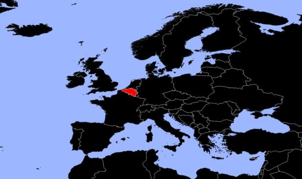 Belgique sur une carte d'Europe