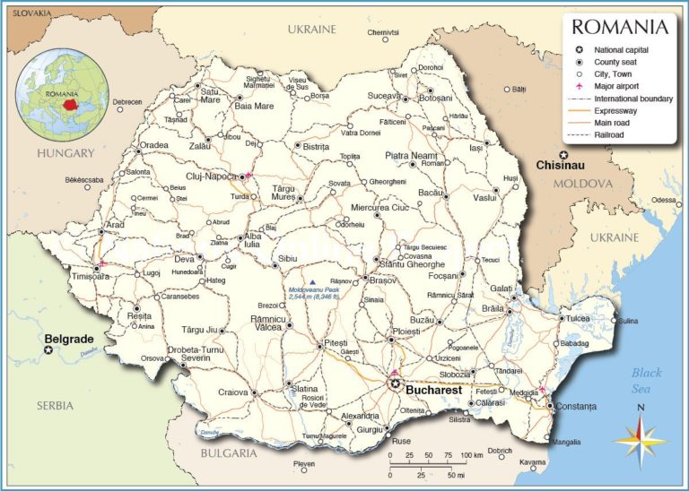 Carte de la Roumanie - Plusieurs cartes du pays - villes, politique...