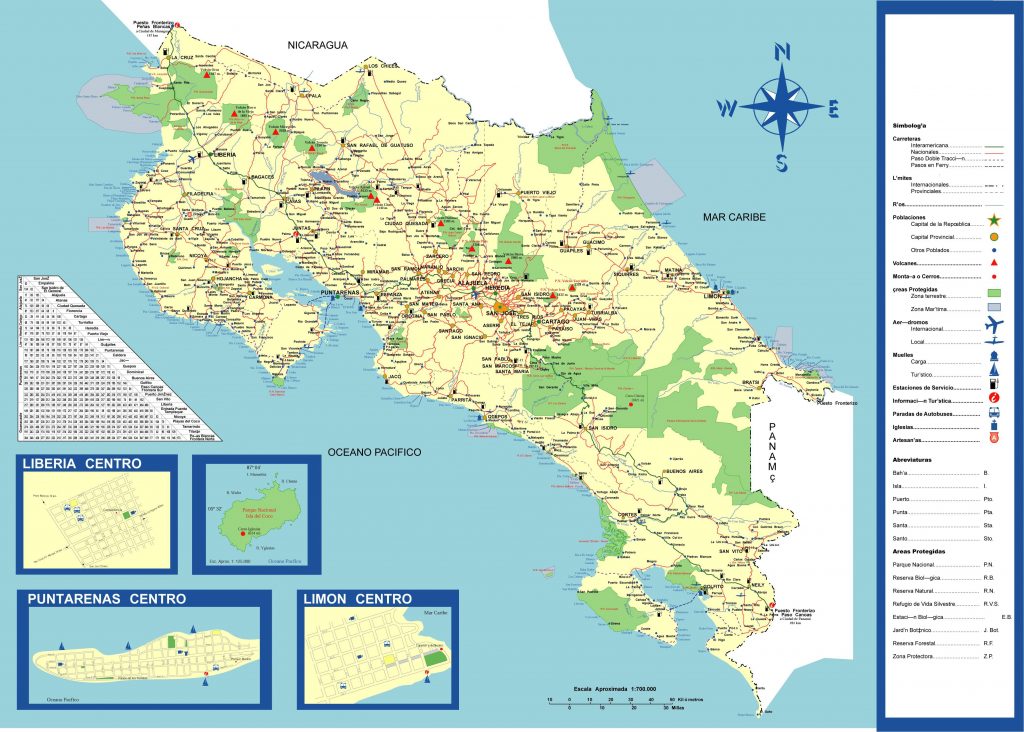 Carte Du Costa Rica - Plusieurs Cartes Du Pays D'Amérique Centrale