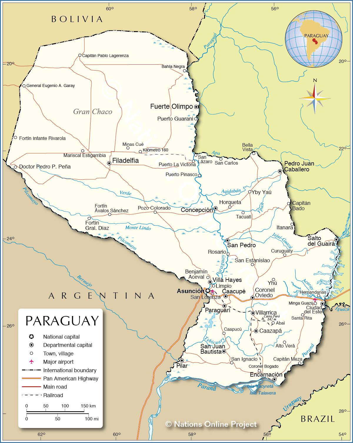 Carte Du Paraguay Plusieurs Cartes Du Pays En Am Rique Du Sud   Paraguay Carte 