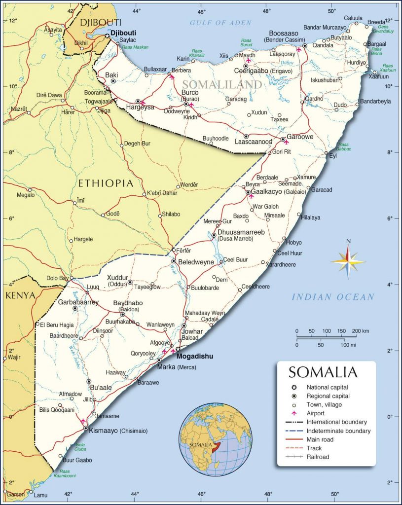 Carte De La Somalie Plusieurs Cartes Du Pays En Afrique Villes G O   Carte Somalie 815x1024 