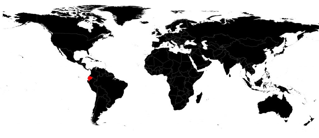 Equateur sur une carte du monde