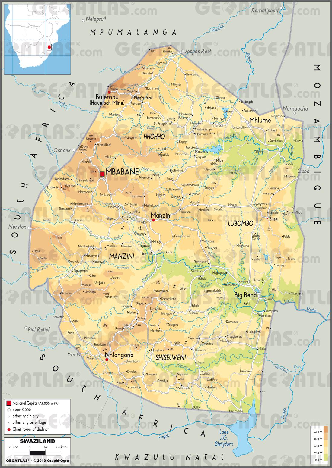 carte du swaziland