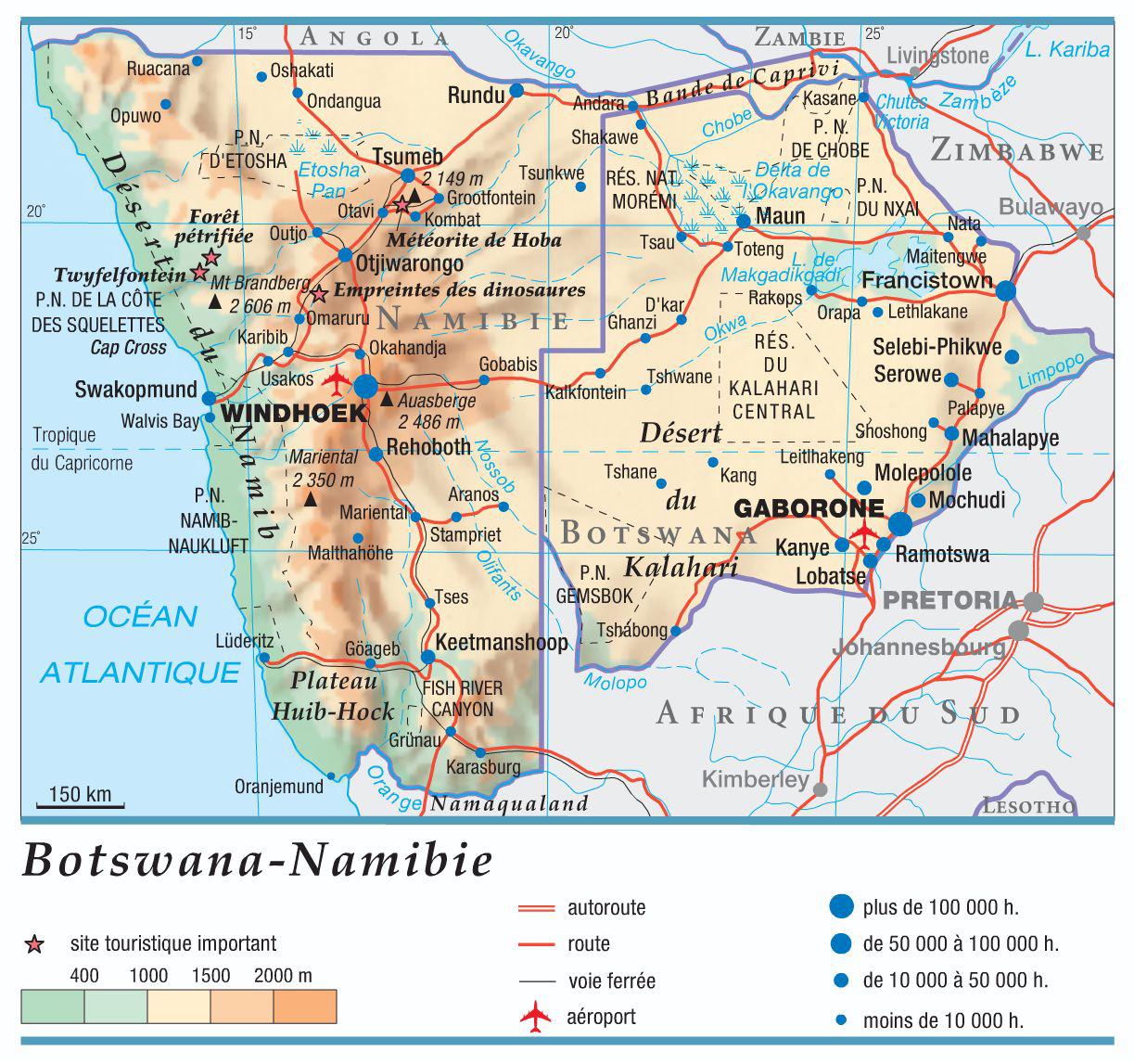 Carte De La Namibie - Plusieurs Cartes Du Pays En Afrique