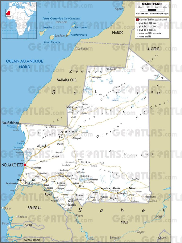 Carte De La Mauritanie - Plusieurs Cartes De La Mauritanie