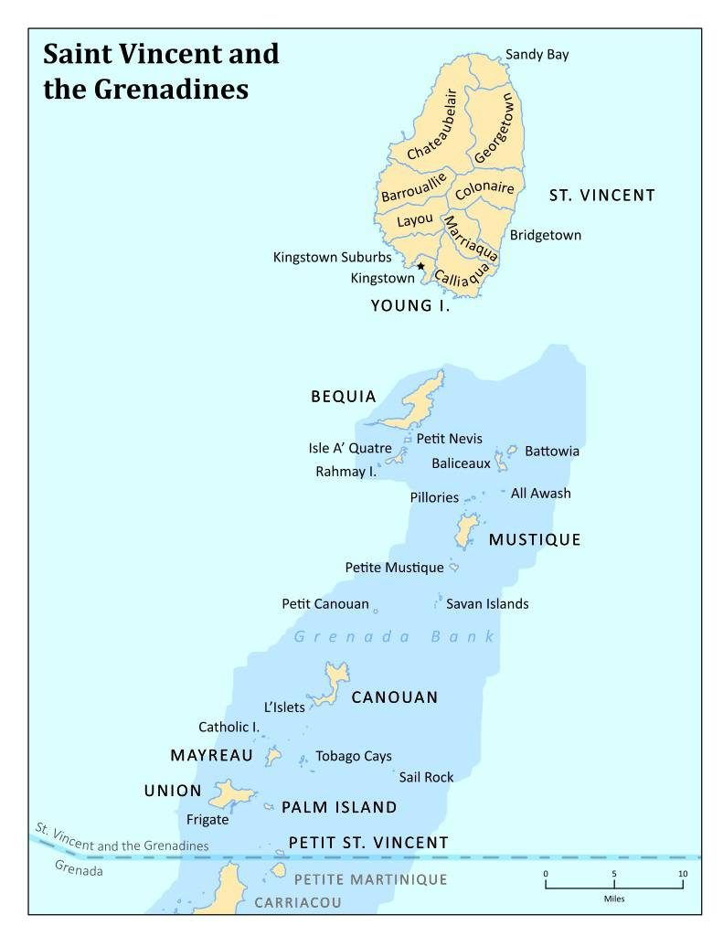 Carte de Saint-Vincent-et-les-Grenadines - Plusieurs cartes