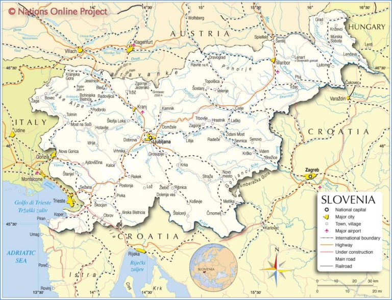 Carte De La Slov Nie Plusieurs Carte Du Pays En Europe   Slovenie Carte 768x588 