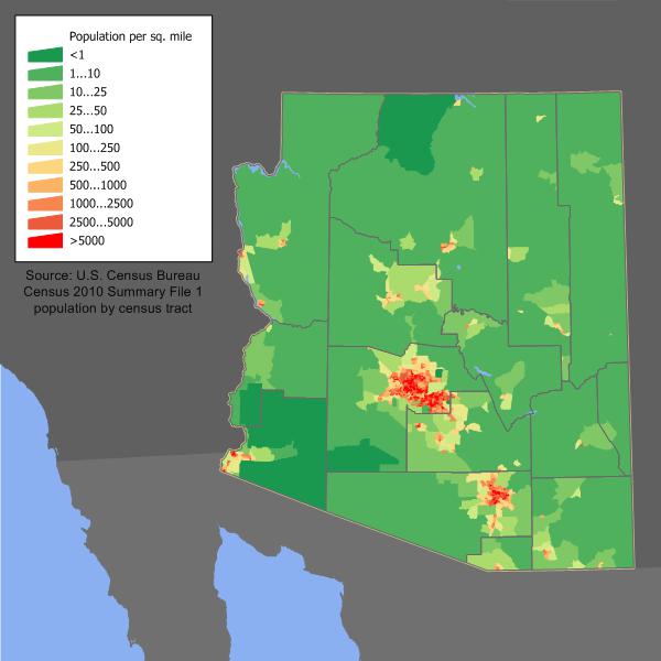 Carte de l'Arizona Plusieurs cartes de l'état aux EtatsUnis