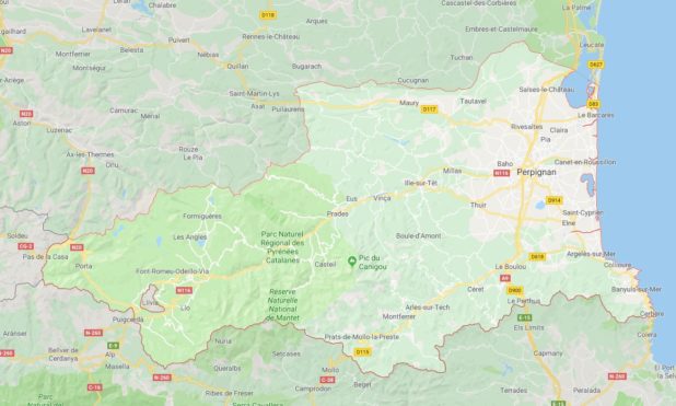 Carte des villes des Pyrénées-Orientales